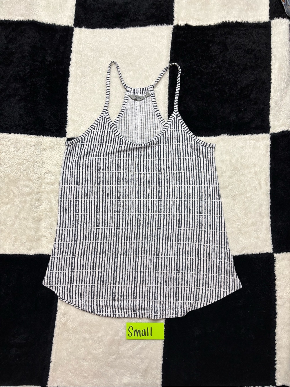 Striped blue & White Racerback Tank Top - Small